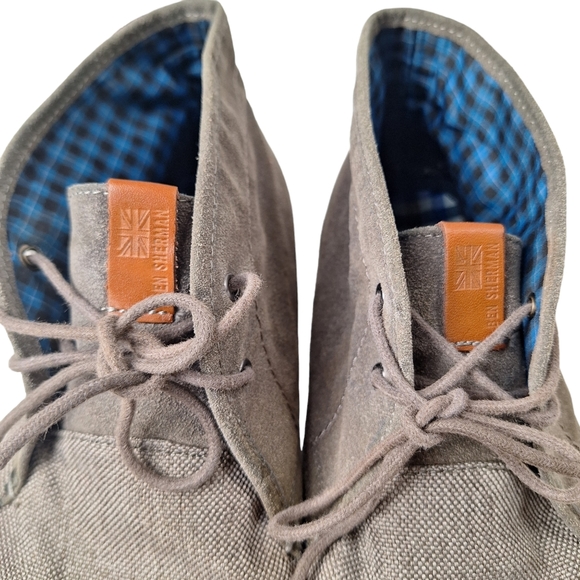 Ben Sherman Payton Men Sz 11 Gray Fabric Lace Up Chukka Boots - Picture 4 of 14